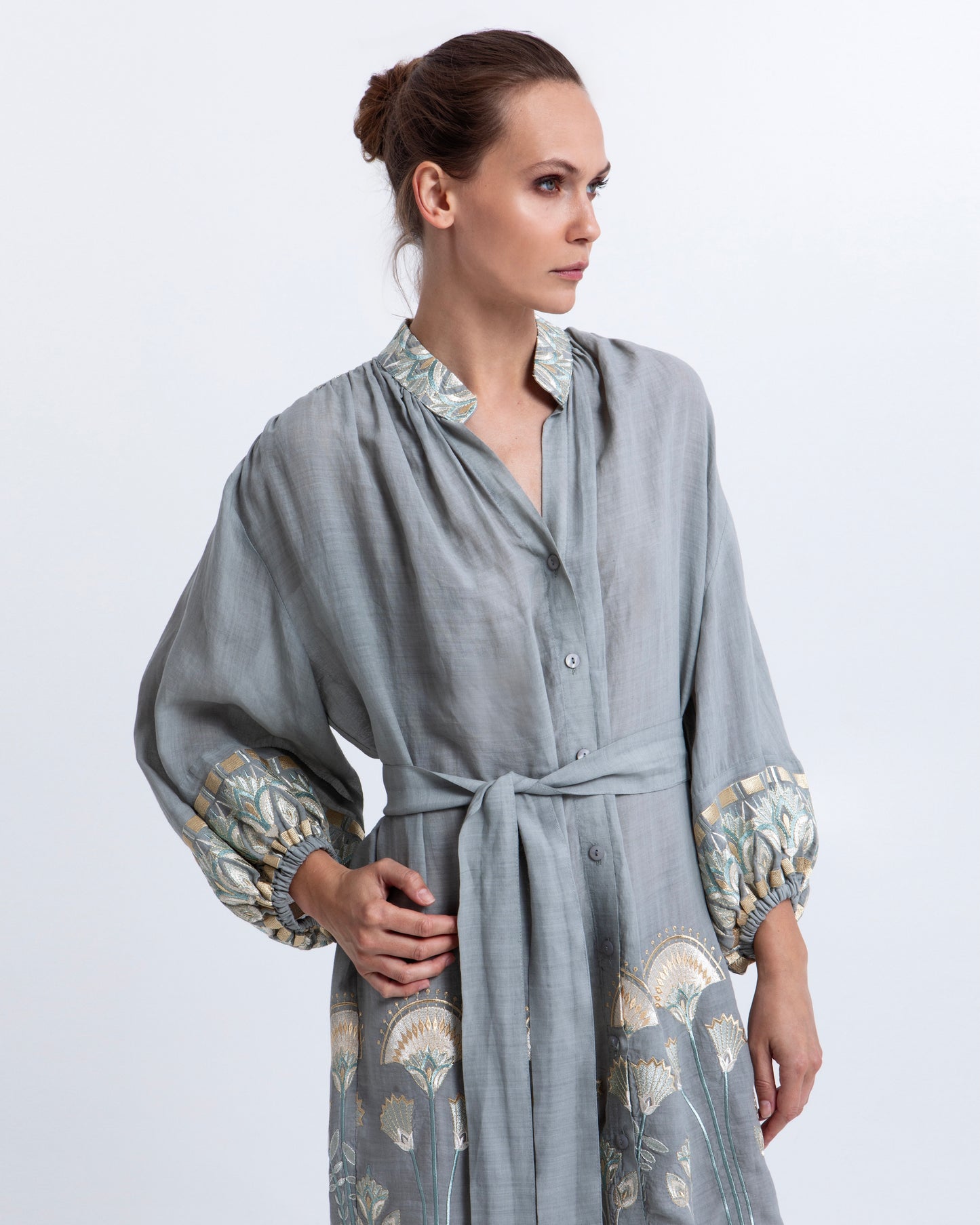 SHIRT DRESS PAPYRUS L/S 100% RAMIE