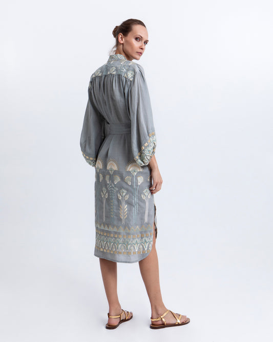 SHIRT DRESS PAPYRUS L/S 100% RAMIE