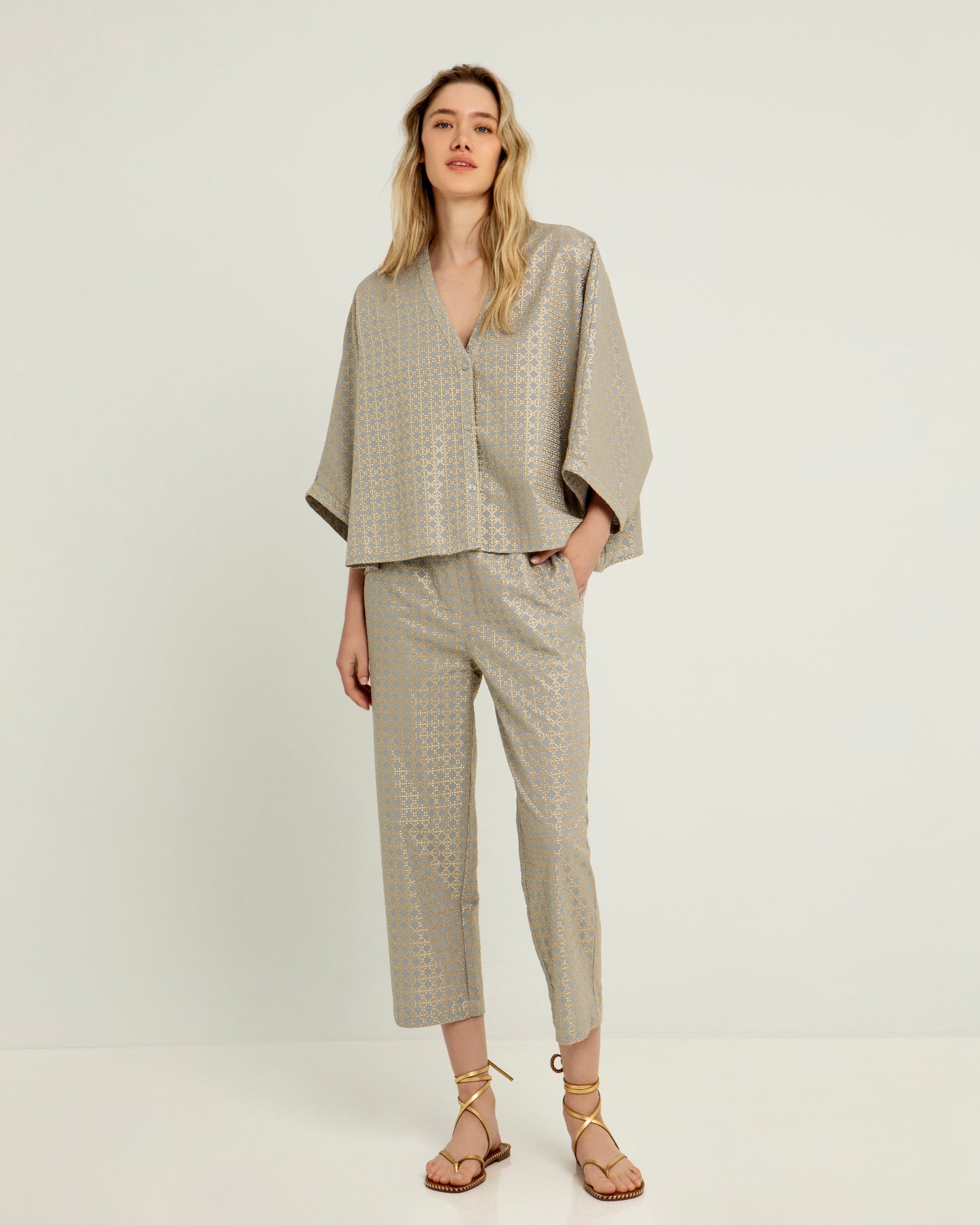 tunic cross buttoned 100% cotton