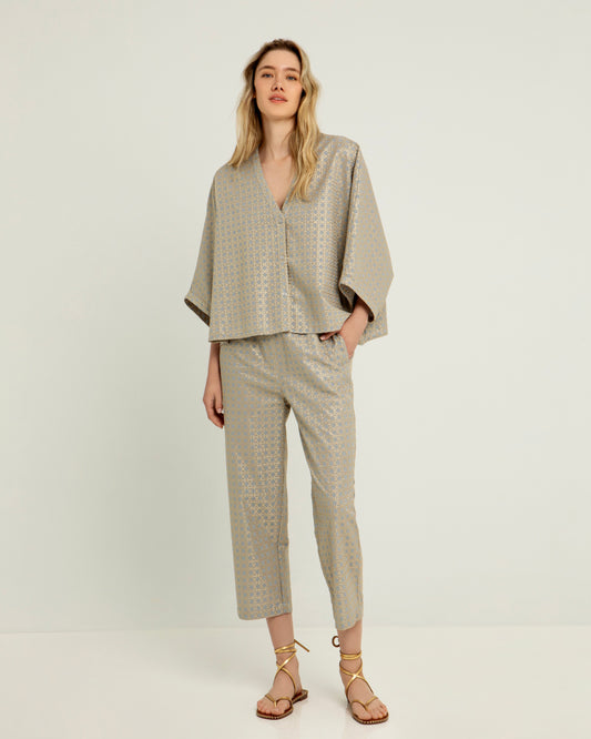 tunic cross buttoned 100% cotton