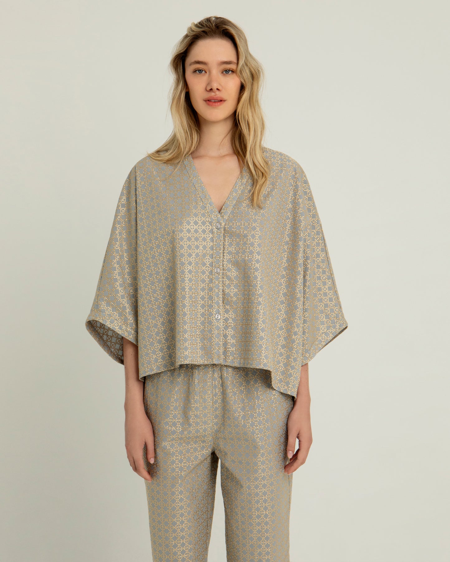 tunic cross buttoned 100% cotton