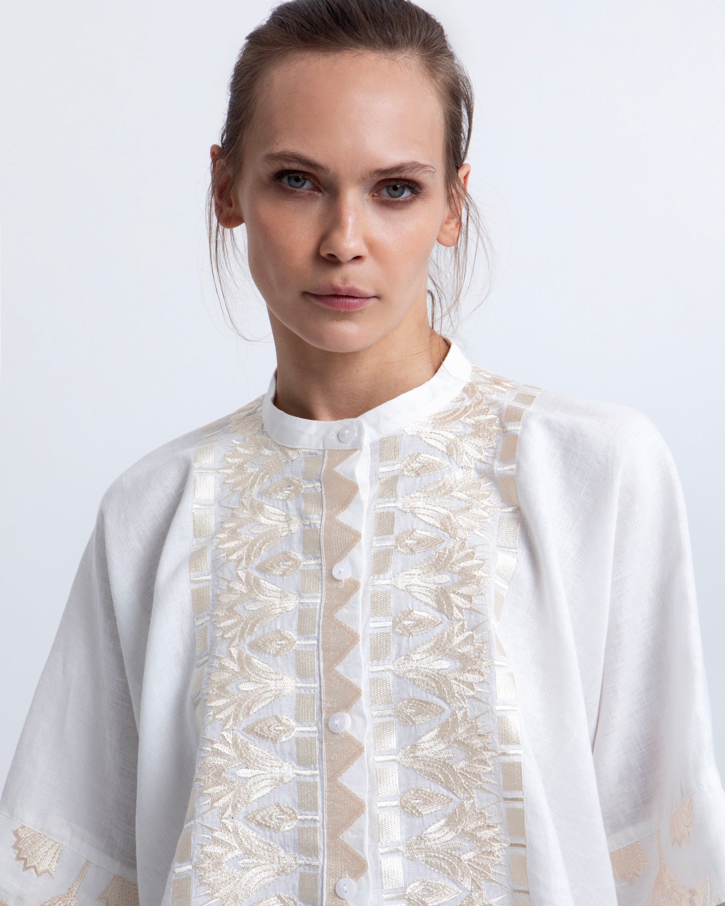 shirt papyrus cropped s/s 100% linen