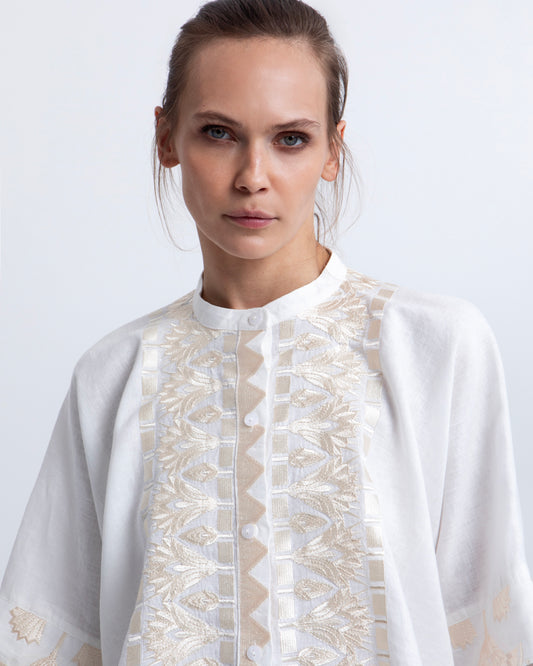 shirt papyrus cropped s/s 100% linen