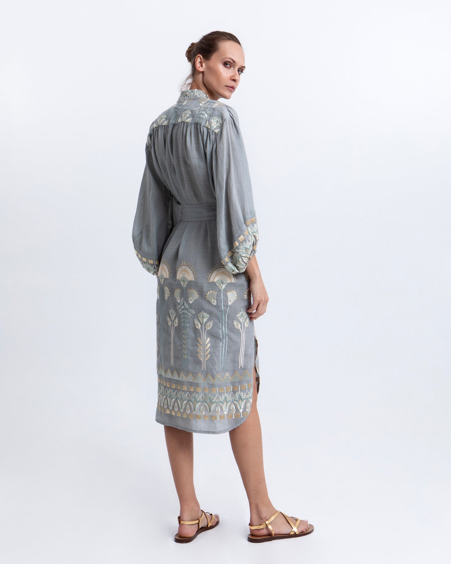 SHIRT DRESS PAPYRUS L/S 100% RAMIE