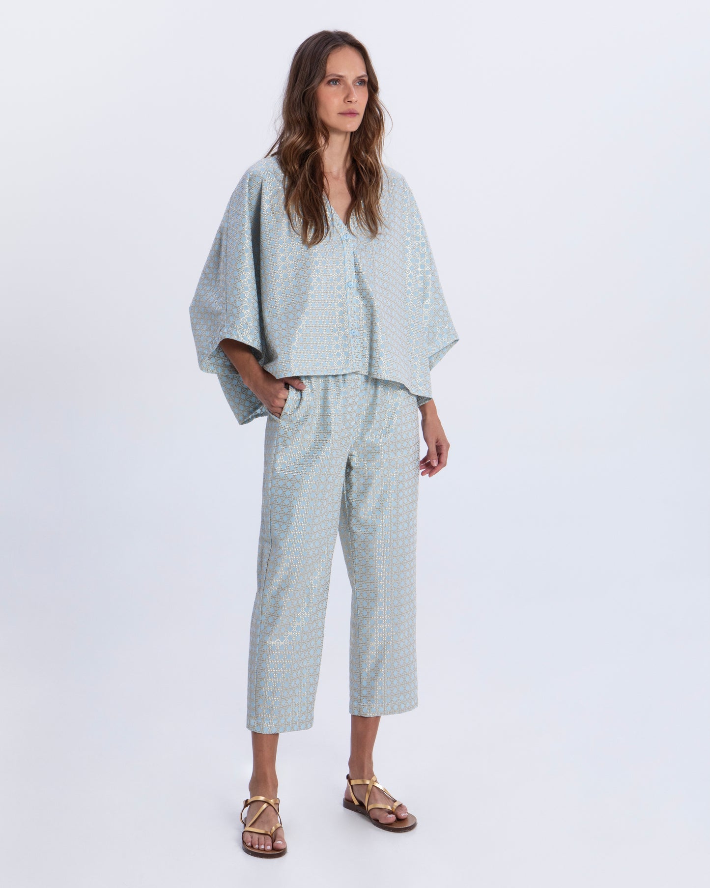 tunic cross buttoned 100% cotton